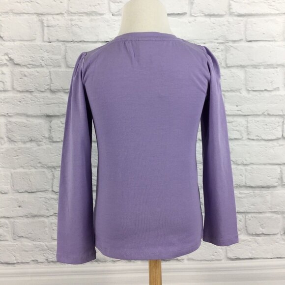 Top Girls Size 5 Purple Long Sleeve Sequin Embroidered Mesh Hearts by CR Kids - Picture 3 of 6